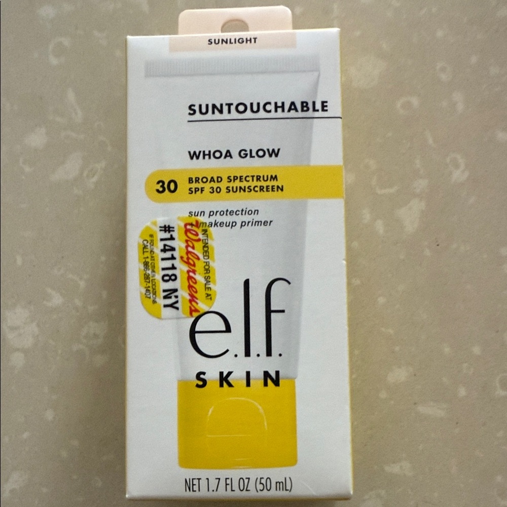 ELF Suntouchable Whoa Glow SPF 30 Sunscreen - Yellow and White